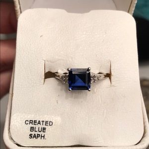 White Gold Ring with Blue Sapphire